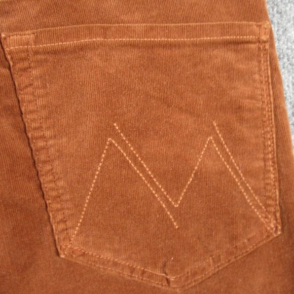 Mother Corduroy TOMCAT ANKLE Pants Women 30 Friar Brown Button Fly Stretch 31x28 - Picture 3 of 16